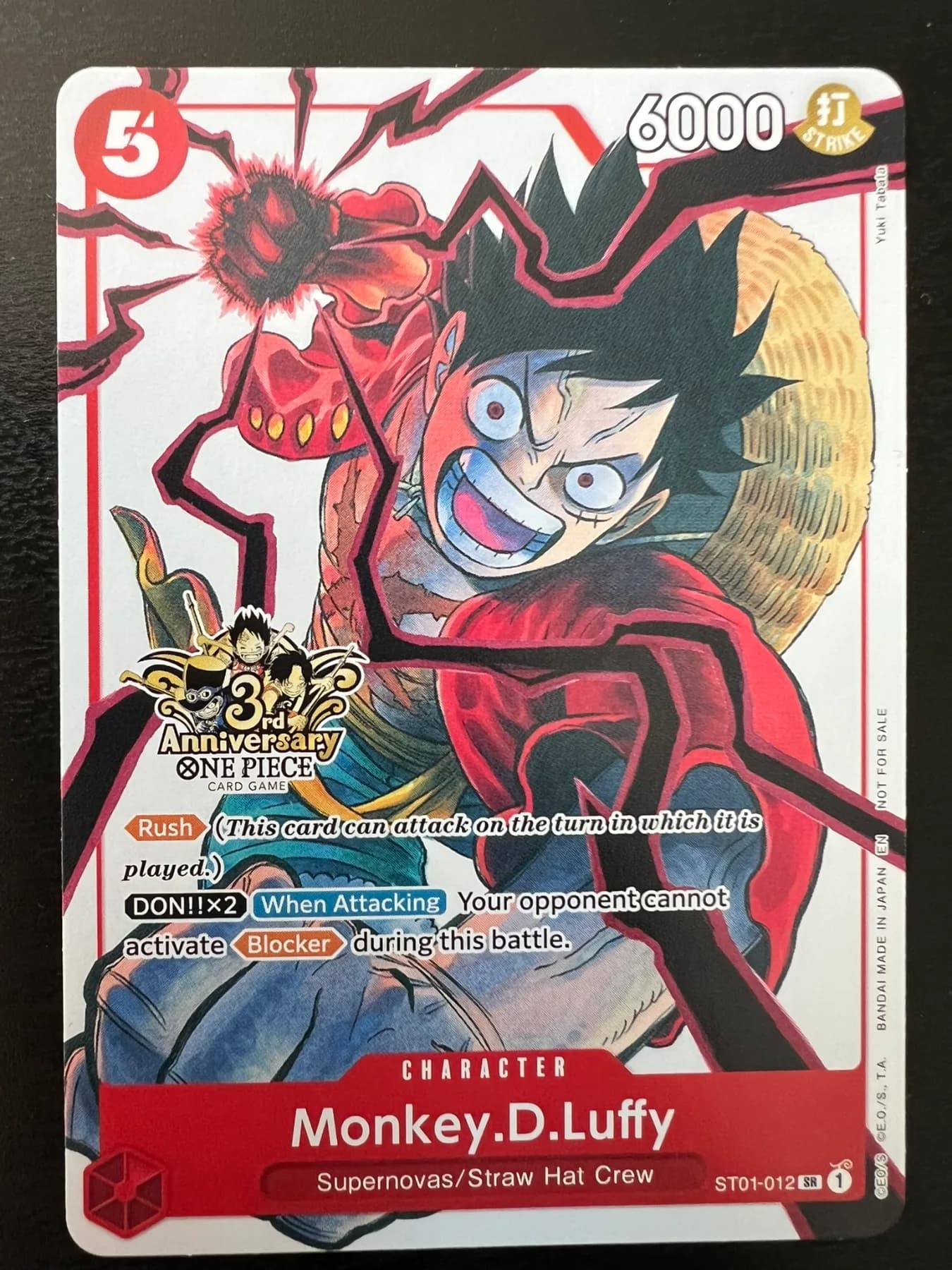 ST01-012 Monkey D. Luffy 3rd Anniversary English #6 gambar 1